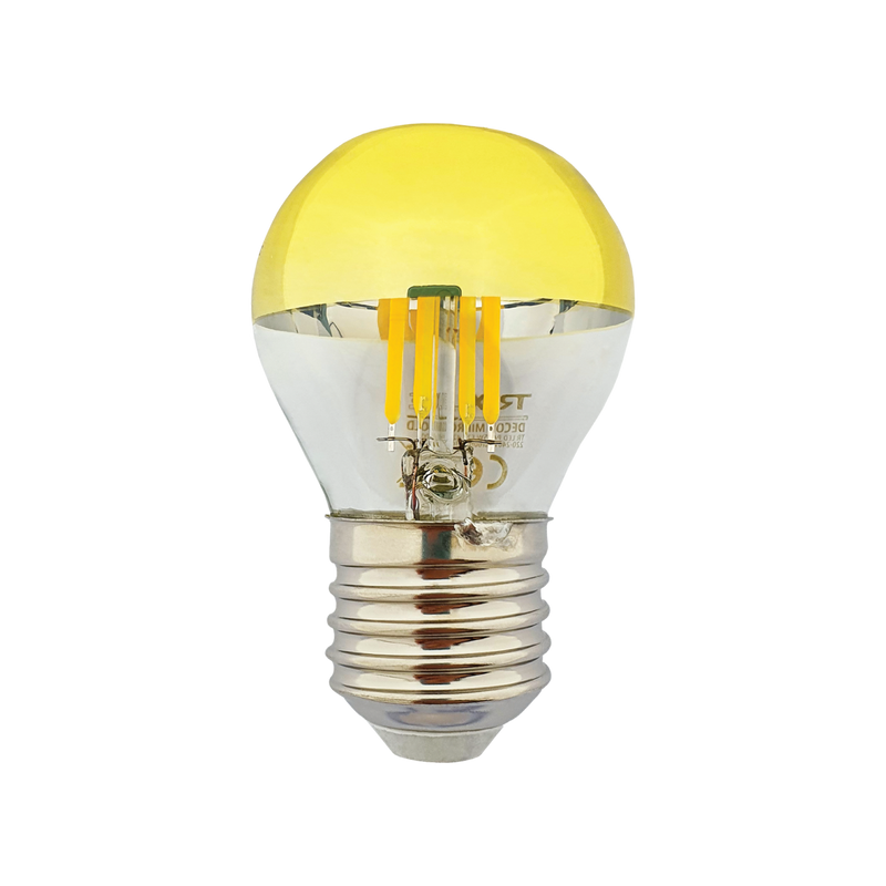 TrixLine Goud Kopspiegel Kogel LED E27 - 5W (40W) - Koel Wit Licht - Niet Dimbaar-8595159859002