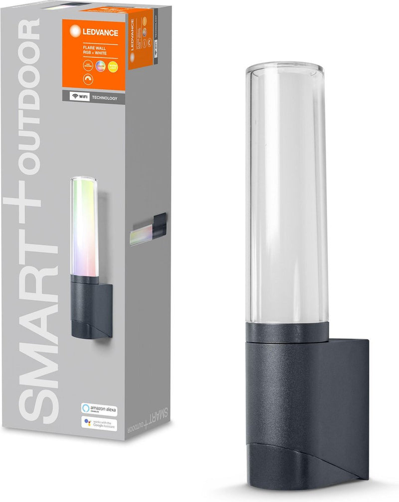 LEDVANCE Slim tuinarmatuur LED: voor muur, SMART+ FLARE MULTICOLOR / 7,50 W, 220…240 V, RGBW, 3000 K, body materiaal: aluminum, IP44-4058075478275