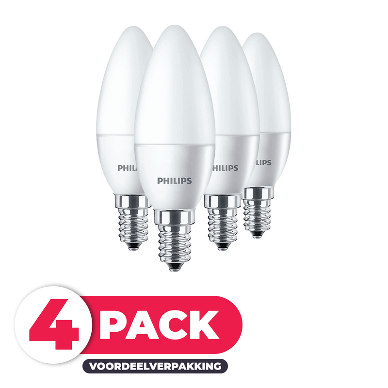 Philips  LED E14 - 5.5W (40W) - Warm Wit Licht - Niet Dimbaar - 4 stuks-8718699718275