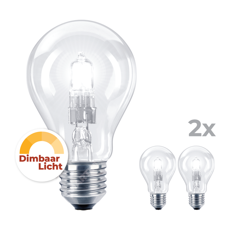 Neolux (Osram)  Halogeenlamp E27 - 77W (100W) - Warm Wit Licht - Dimbaar - 2 stuks-4052899171114